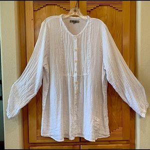 FLAX Linen TUNIC/JKT Bright White  Size M